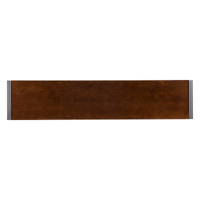 Macen 54" Tobacco and Gunmetal Console Table with Storage