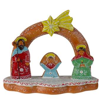 Northlight 8" Glitter Dusted Gingerbread Holy Family Christmas Nativity Decoration