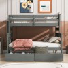 Twin over Full Wood Bunk Bed Frame with Drawers/ Twin Size Trundle Bed 4W -ModernLuxe - 3 of 4