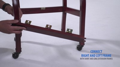 Regal Burgundy Vinyl Captain's Chair with Mahogany Wood Base
