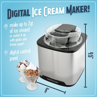 Nostalgia 2-Quart Stainless Steel Digital Ice Cream Maker