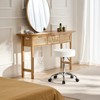 VEVOR Rolling Stool with Wheels, 450 LBS Weight Capacity Round Rolling Stool Chair, Height Adjustable Thickened PU Leather Swivel Stool, White - 2 of 4