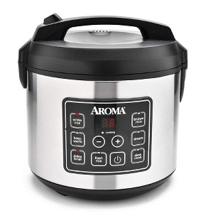 Aroma 160oz (Cooked) Digital Rice Cooker and Food Steamer ARC-150SB Refurbished - 1 of 4