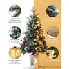 WhizMax 3FT Prelit Mini Snowman Artificial Snow Flocked Christmas Tree with Warm White LED for Outdoor and Indoor, 8 Mode Snowman White Base- 2PCS - 3 of 4
