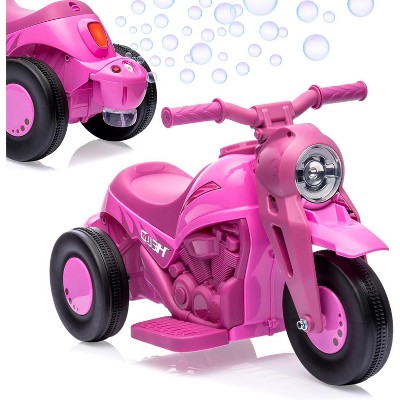 6V Kids Ride-On Bubble Car, Electric Motorcycle, 1.9 MPH Speed, LED Headlights, Music, Pedal, 3 Wheels, Forward/Reverse, Gift for Toddlers