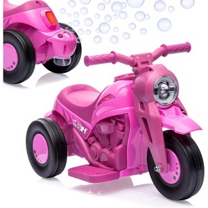 6V Kids Ride-On Bubble Car, Electric Motorcycle, 1.9 MPH Speed, LED Headlights, Music, Pedal, 3 Wheels, Forward/Reverse, Gift for Toddlers - 1 of 1