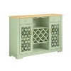 56" Wood Buffet Bar Cabinet with Wine Rack Green - Home Essentials - 4 of 4