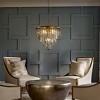 ALOADECOR Vintage Antique Gold Water Glass Tiered Chandelier for Dining Room - 2 of 4