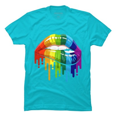 Adult Design By Humans Rainbow Pride Lip Melt By COVI T-Shirt