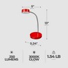 Globe Electric 15.75 x 5 x 52.4 Inches Goose Neck Desk Lamp with Integrated LED Bulb, 35,000 Hours Lifespan and 250 Lumens, Red - 2 of 4
