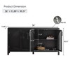 CAVINAS Black Sideboard,Buffet Cabinet with Arched Rattan Doors,2-Layer Adjustable Shelves,Metal Handles,Credenza for Living Room,Entryway,Kitchen - 3 of 4