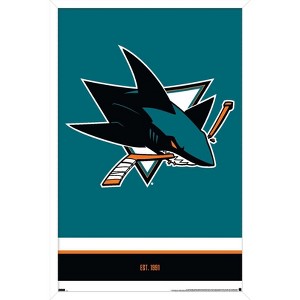 Trends International NHL San Jose Sharks - Logo 21 Framed Wall Poster Prints - 1 of 4