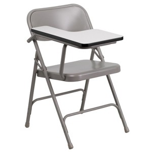 Emma and Oliver Premium Steel Folding Right Handed Tablet Arm Chair - 1 of 4