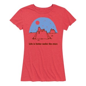Women's - Peanuts - Life Is Better Under The Stars Short Sleeve Graphic T-Shirt - 1 of 4