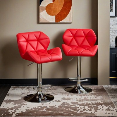 Glasgow Contemporary Tufted Adjustable Height Hidraulic Bar Stools, Set of 2 - Leovsnove