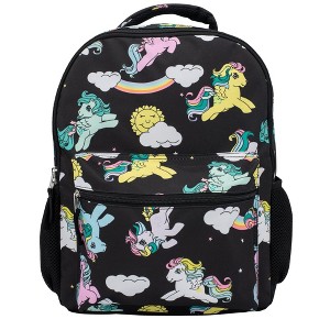 My Little Pony Backpack 16” Backpack With Front Pocket for Girls, MLP Allover Print Bookbag Featuring Rainbow Dash, Melody, and Twilight Sparkle - 1 of 4