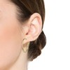 Elegant White Gold Plated Round Hoop Earrings with a Textured Rope Design for a Chic and Sophisticated Touch - 3 of 4
