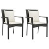 vidaXL 3 Piece Patio Dining Set with Cushions Black Poly Rattan - 4 of 4