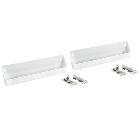 Rev-A-Shelf 14" Tip-Out Plastic Sink Trays for Kitchen and Bathroom Base Cabinet, Pull Out Vanity Shelf Home Organizer, White, 6572-14-11-52