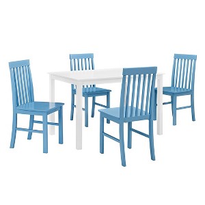 5pc White Wood Kitchen Dining Set - Powder Blue - Saracina Home, MISTY Blue