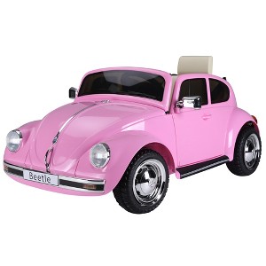 Aosom Licensed Volkswagen Beetle Electric Kids Ride-On Car 6V Battery Powered Toy with Remote Control Music Horn Lights MP3 for 3-6 Years - 1 of 4