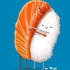 Men's Design By Humans Sushi Hug By andremullerdko T-Shirt - 2 of 3