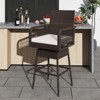 Tangkula Outdoor 360° Swivel Bar Stool Rattan Bar Height Chair with Removable Cushion - 2 of 4