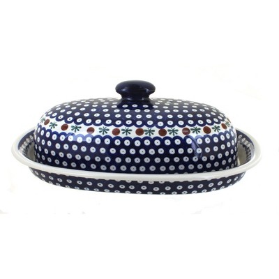 Blue Rose Polish Pottery 941 Zaklady Bread Container