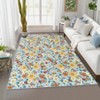 Washable Modern Non Slip Floral Print Area Rugs for Bedroom Living Room, Soft Low Pile Carpet for Home Office - 2 of 4