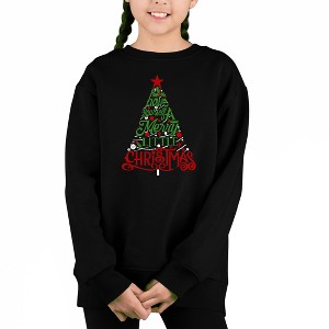 LA Pop Art Have Yourself a Merry Little Christmas - Girl's Word Art Crewneck Sweatshirt - 1 of 4