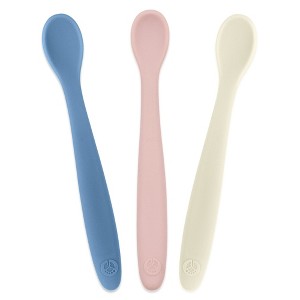 WeeSprout Silicone Baby Spoons, First Stage Infant Feeding Utensils With Soft-Tip, Set of 3 - 1 of 4