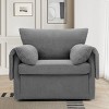 Comfortable Swivel Accent Armchair Oversized Upholstered Single Sofa With Side Pockets Teddy Swivel Arm Chair For Living Room,Bedroom-Cuddlewood - 2 of 4