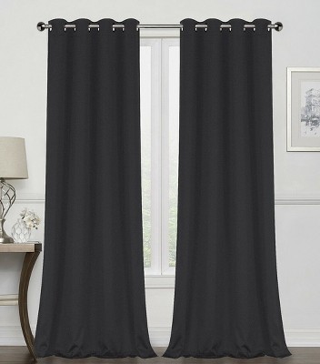 GoodGram 2 Pack Hotel Thermal Grommet 100% Blackout Window Curtain Panels