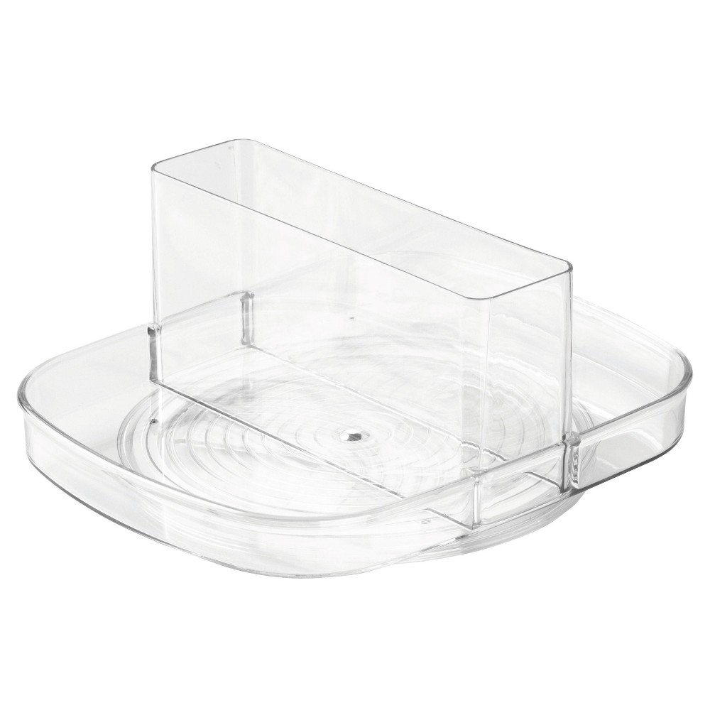 iDESIGN Linus Plastic Lazy Susan Napkin and Condiments Turntable Holder Clear: Kitchen Storage, Hand Wash, 10" Depth