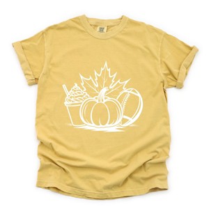 Simply Sage Market Fall Collage Garment Dyed Tee - 1 of 4