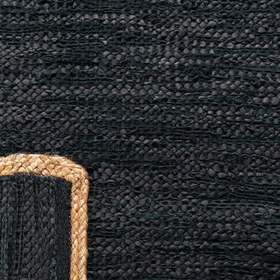 Cape Cod 8' x 10' Black and Natural Wool Cotton Area Rug