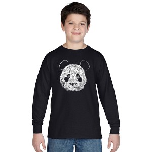LA Pop Art Boy's Word Art Long Sleeve - Panda - 1 of 4