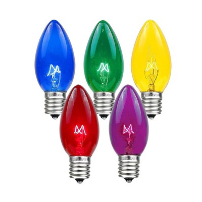 Novelty Lights C9 Incandescent Traditional Vintage Christmas Replacement Bulbs 25 Pack