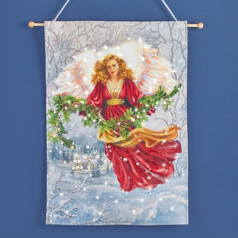 Collections Etc LED Lighted Snowfall Angel Scene Hanging Wall Art MEDIUM, 2 of 3