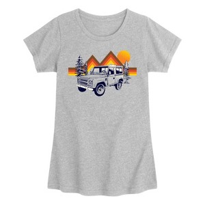 Girls' - Instant Message - Off Road Vehicle Stripes Fitted Short Sleeve Graphic T-Shirt - 1 of 4