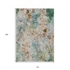 Teal Blue And Green Floral Washable Indoor Outdoor Area Rug - 3 of 4