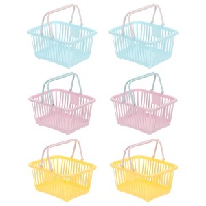 Unique Bargains Plastic Grocery Shopping Toy Organizing Mini Decorative Baskets 6.3" x 3.5" x 5.1" 6 Pcs - 1 of 4