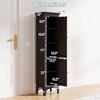 Costway Tall Bathroom Floor Cabinet Narrow Linen Tower with 2 Doors & Adjustable Shelf Black/Coffee/Grey - 3 of 4