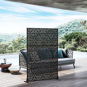 PexFix 72 in. x 47 in. Outdoor Privacy Rectangle Screen Galvanized Steel Panel Divider in Black - 1 of 4
