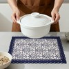 REGALWOVEN Rustic Placemats Set of 6 Placemats for Dining Table Decor Washable Kitchen Table Mat with Lace Trim - 4 of 4