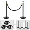 TinyHomie Stainless Steel Posts with Velvet Ropes for Events, Hotels, and Theaters - 3 of 4