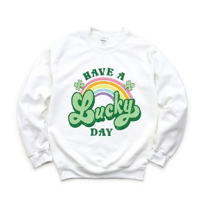 Simply Sage Market Women's Graphic Sweatshirt Lucky Day Rainbow - 1 of 4