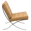 LeisureMod Bellefonte Pavilion Chair - Stainless Steel Frame Accent Chair, Italian Leather Cushions for Living Rooms, Offices, and Lounges - 3 of 4