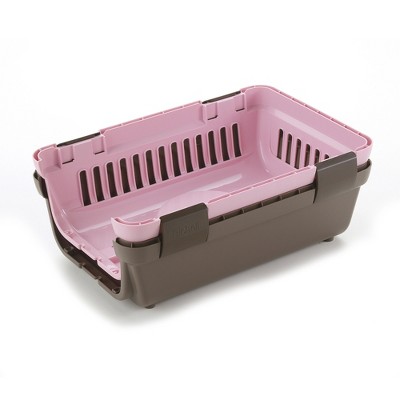 Small Pink Collapsible Rolling Pet Travel Carrier