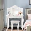 Infans Kids Vanity Table & Stool Princess Dressing Make Up Play Set for Girls - 3 of 4